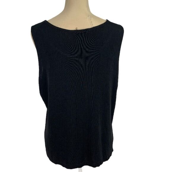 Womens Black Tank Top Size 1X Liquid Knit Mde in Heaven - Picture 2 of 9